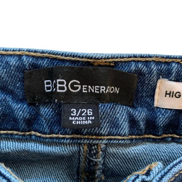 BCBGeneration High Rise Wide Leg Jeans Distressed Frayed Hem Women's 3 26 - Picture 8 of 11